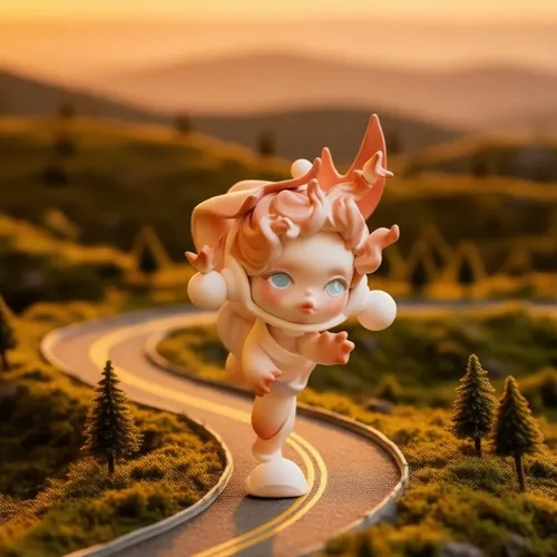 AI 照片編輯器結果 — 更換背景: 將它放在一條小山路旁。